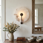 Natural Alabaster Disc LED Wall Sconce by Bling Lighting Studio