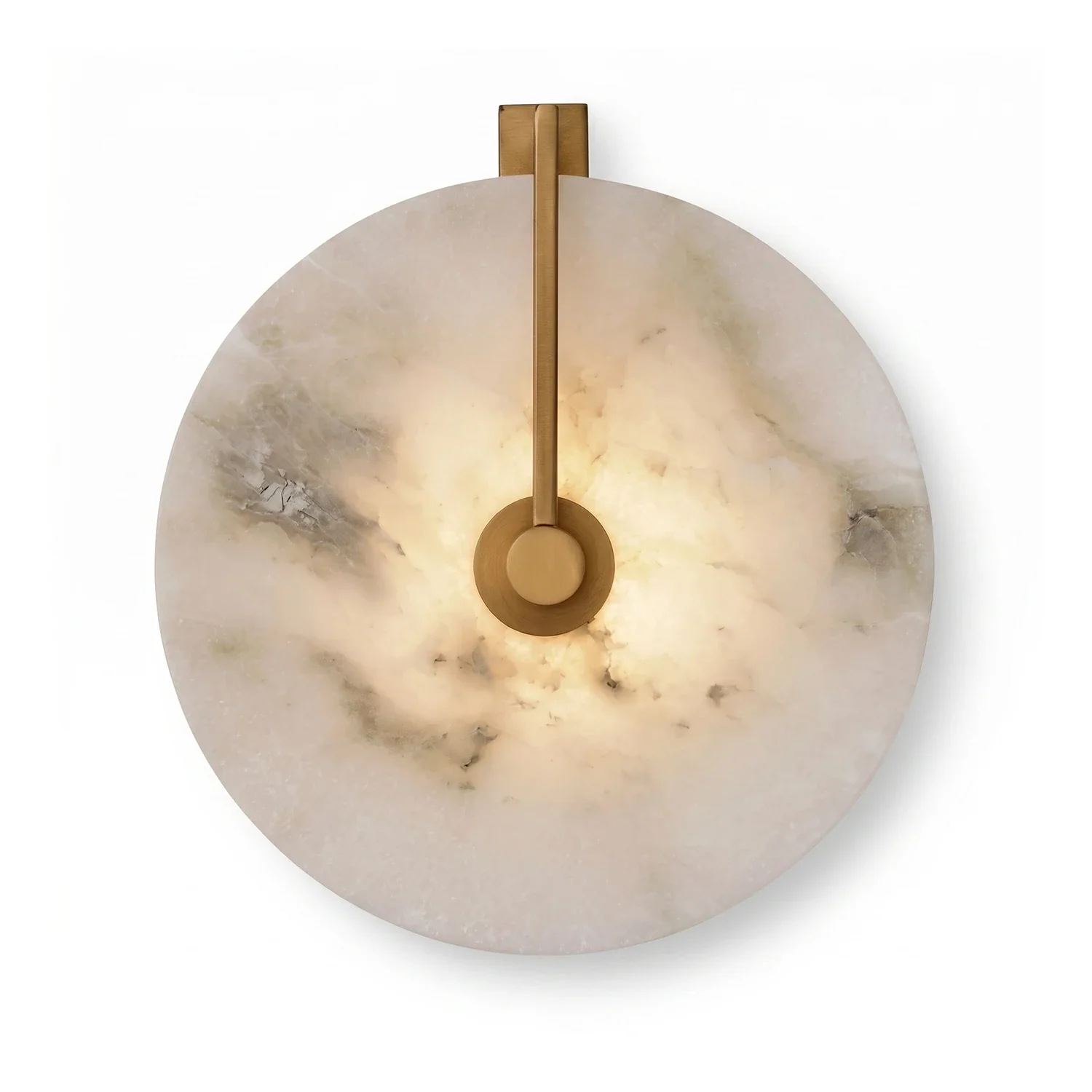 Natural Alabaster Disc LED Wall Sconce by Bling Lighting Studio