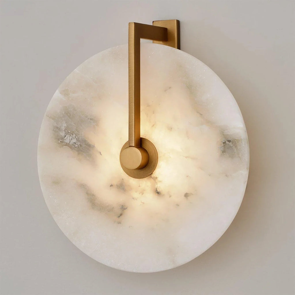 Natural Alabaster Disc LED Wall Sconce by Bling Lighting Studio