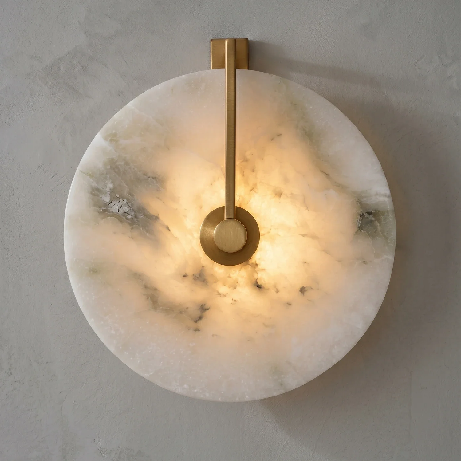 Natural Alabaster Disc LED Wall Sconce by Bling Lighting Studio