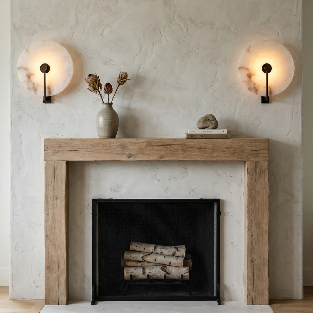 Natural Alabaster Disc LED Wall Sconce by Bling Lighting Studio