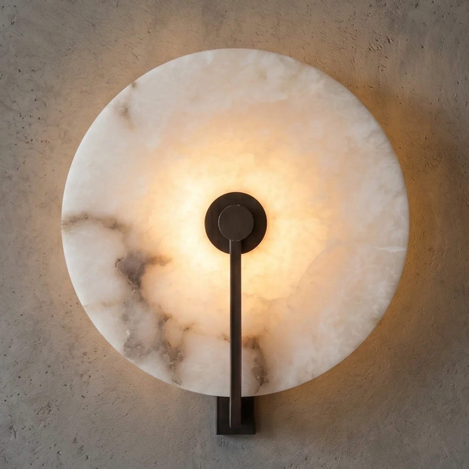 Natural Alabaster Disc LED Wall Sconce by Bling Lighting Studio