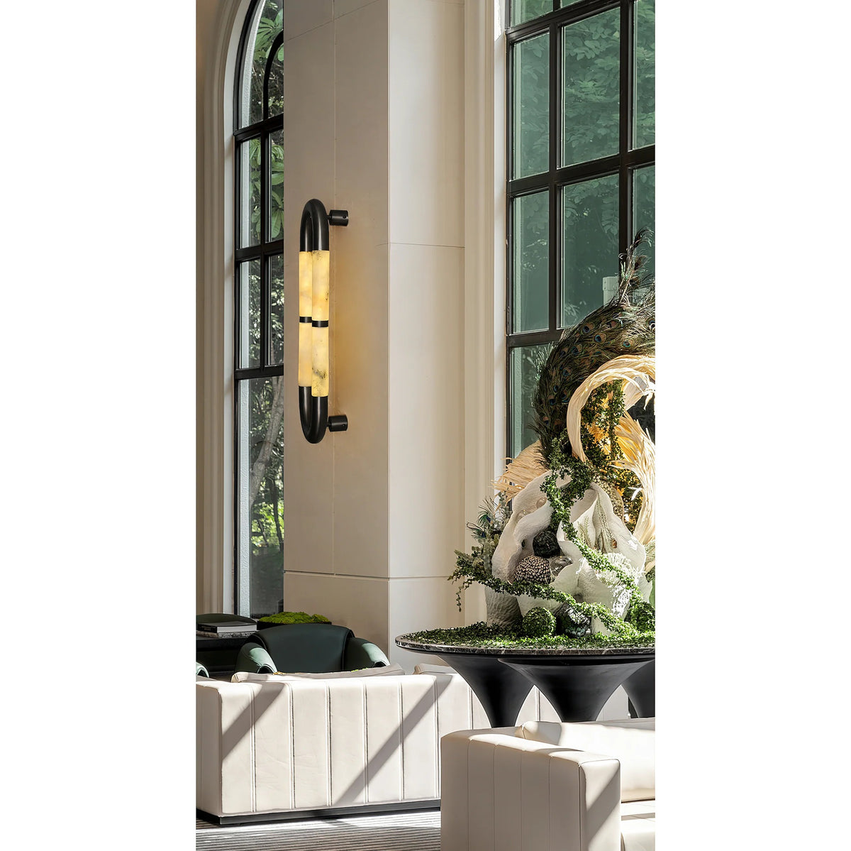 Olyss Alabaster Tube Wall Sconce alabaster wall light view 04