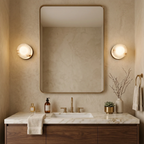 Orb Vessel Alabaster & Brass Wall Lamp by Bling Lighting Studio