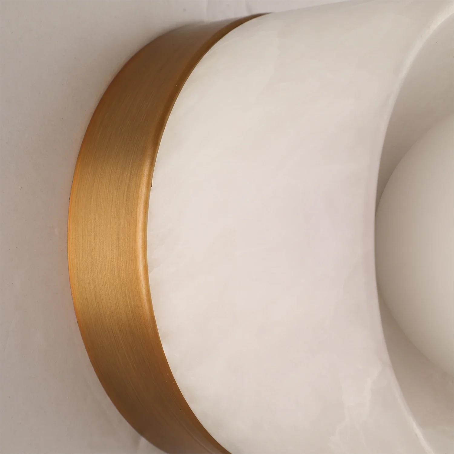 Orb Vessel Alabaster & Brass Wall Lamp by Bling Lighting Studio