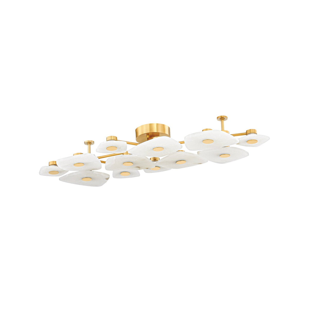 Organic Alabaster Slab Semi-Flush Ceiling Light, product view 1