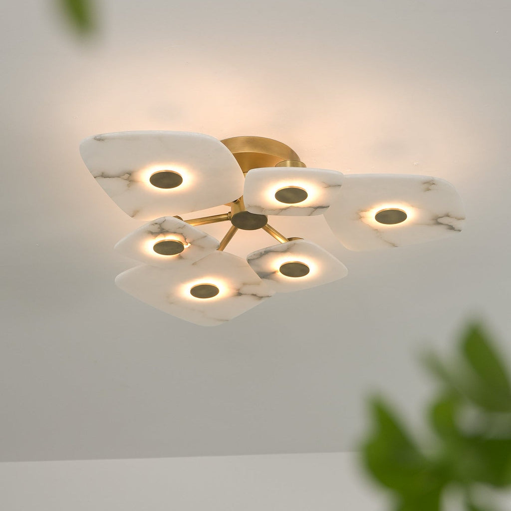 Organic Alabaster Slab Semi-Flush Ceiling Light, product view 2