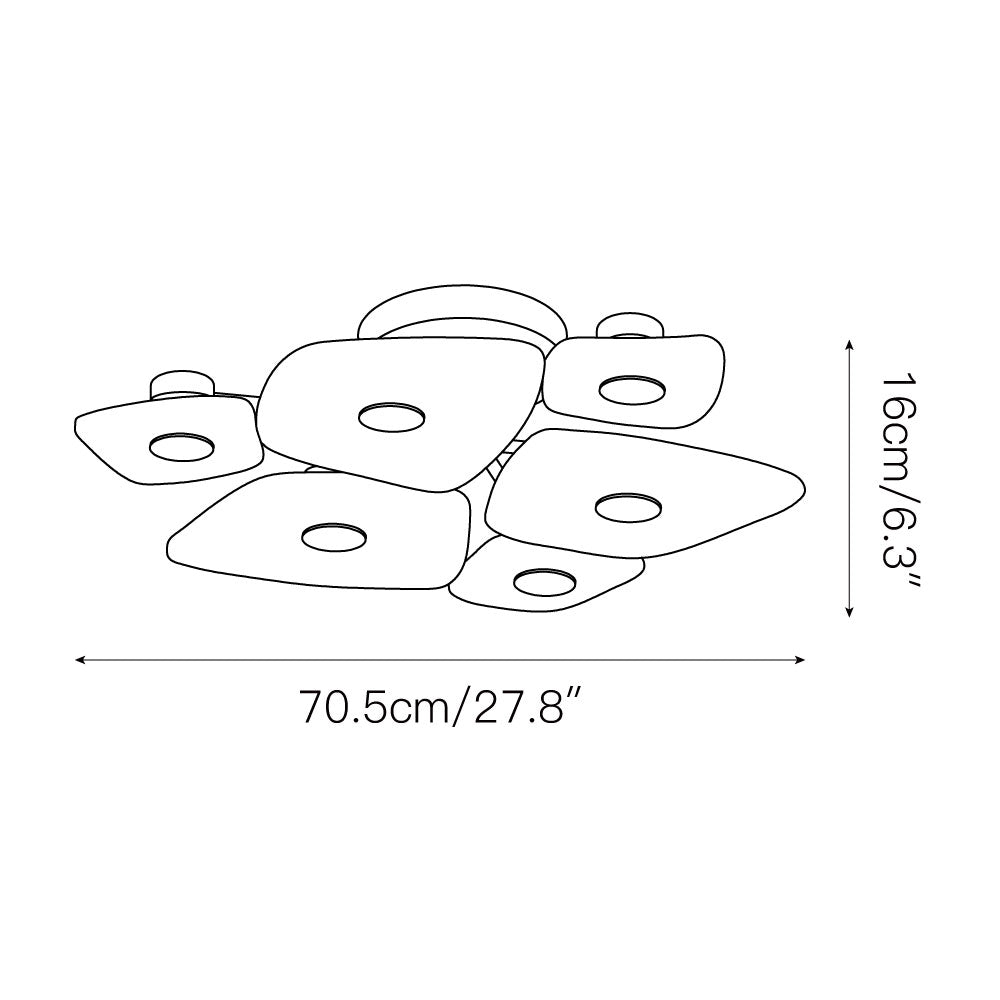 Organic Alabaster Slab Semi-Flush Ceiling Light, product view 3