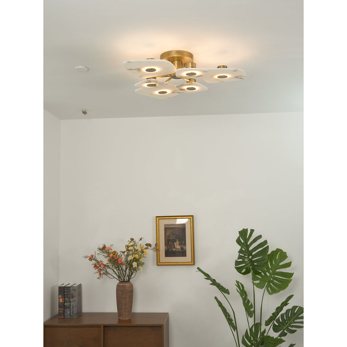 Organic Alabaster Slab Semi-Flush Ceiling Light, product view 5