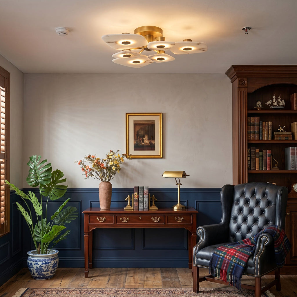 Organic Alabaster Slab Semi-Flush Ceiling Light, product view 8