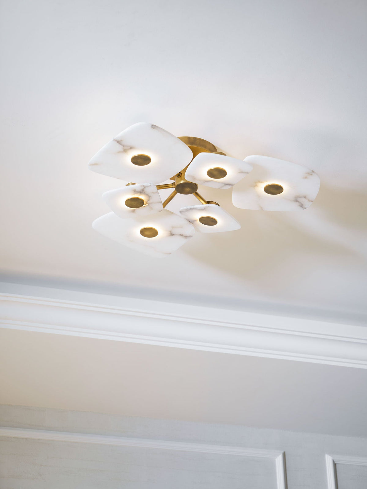 Organic Alabaster Slab Semi-Flush Ceiling Light, product view 16