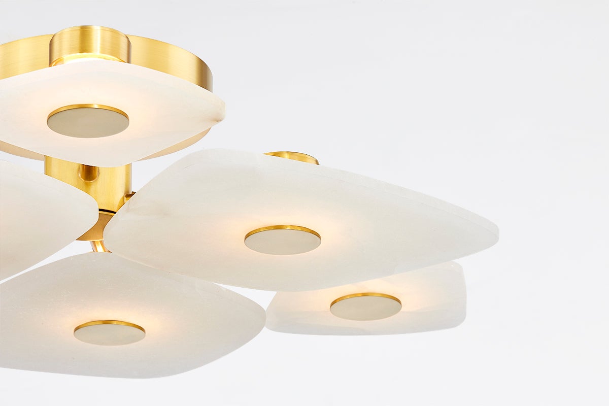 Organic Alabaster Slab Semi-Flush Ceiling Light, product view 24