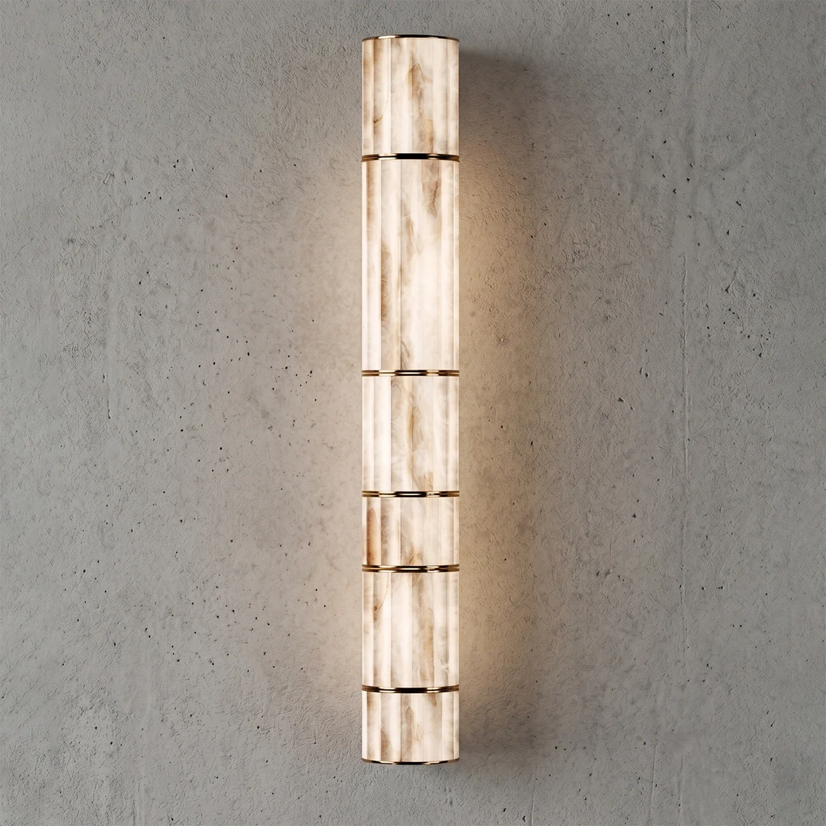 Padana Alabaster Wall Lamp, modern long column detail | Bling Lighting Studio