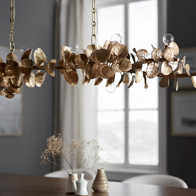Scroll Leaf Linear Chandelier by Bling Lighting Studio