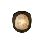 Pebble Alabaster Wall Sconce in Curved Metal Frame, product view 1