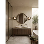 Pebble Alabaster Wall Sconce in Curved Metal Frame, product view 5