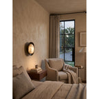 Pebble Alabaster Wall Sconce in Curved Metal Frame, product view 9