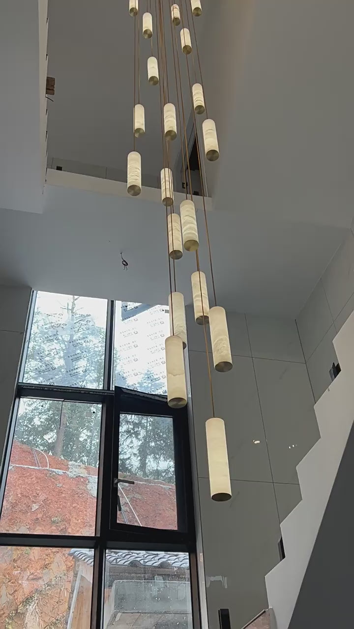 Darlen Alabaster Modern Staircase Chandelier