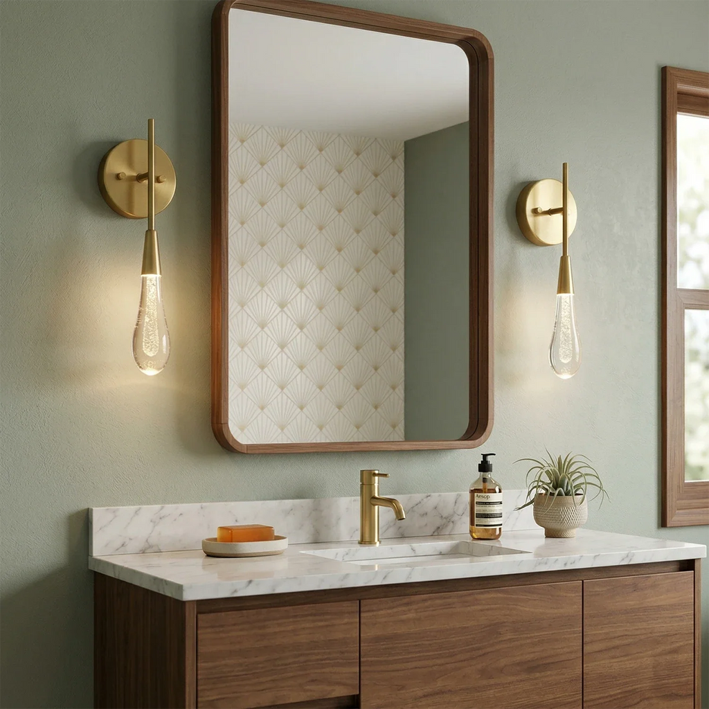 Raindrop Glass Solitaire Wall Lamp by Bling Lighting Studio