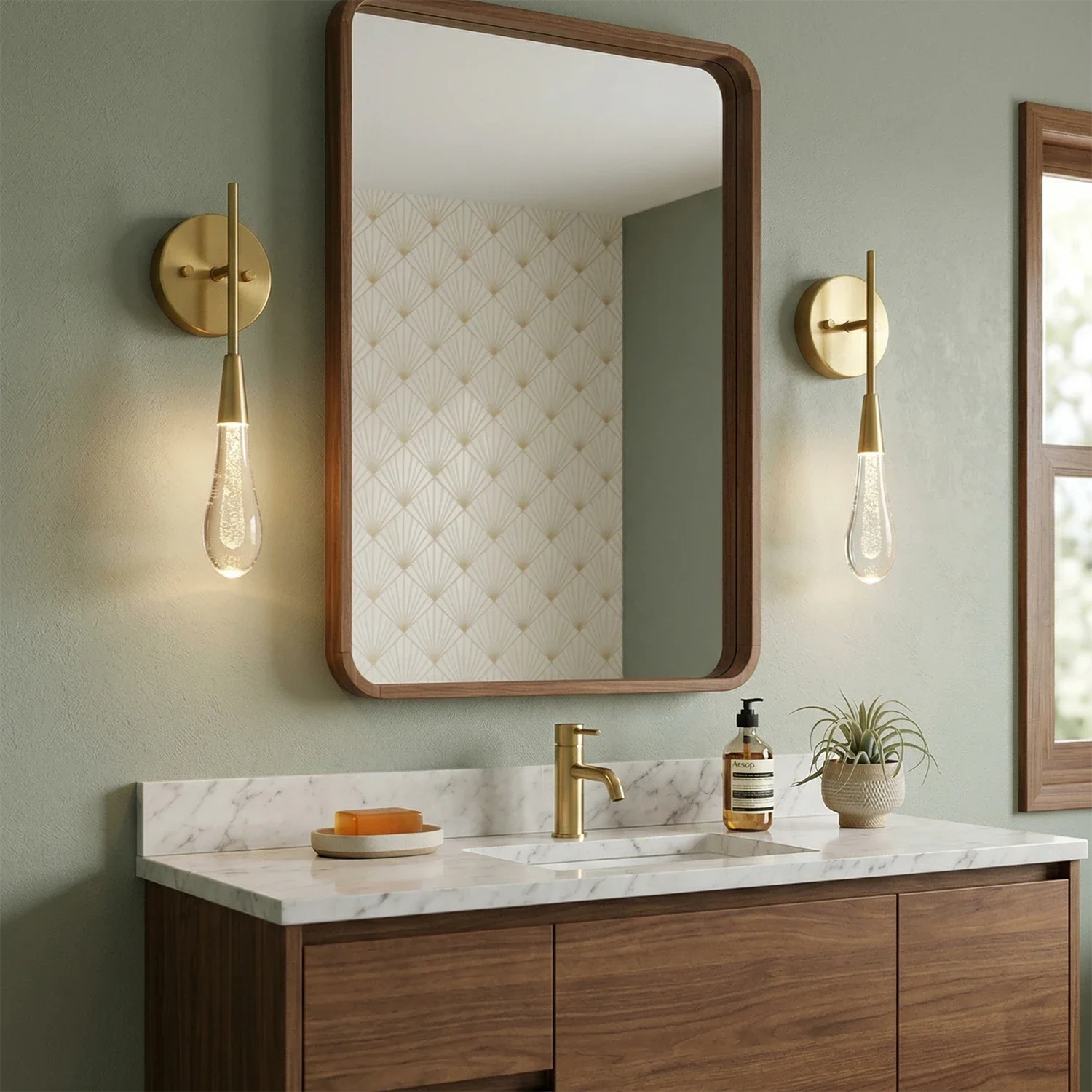 Raindrop Glass Solitaire Wall Lamp by Bling Lighting Studio