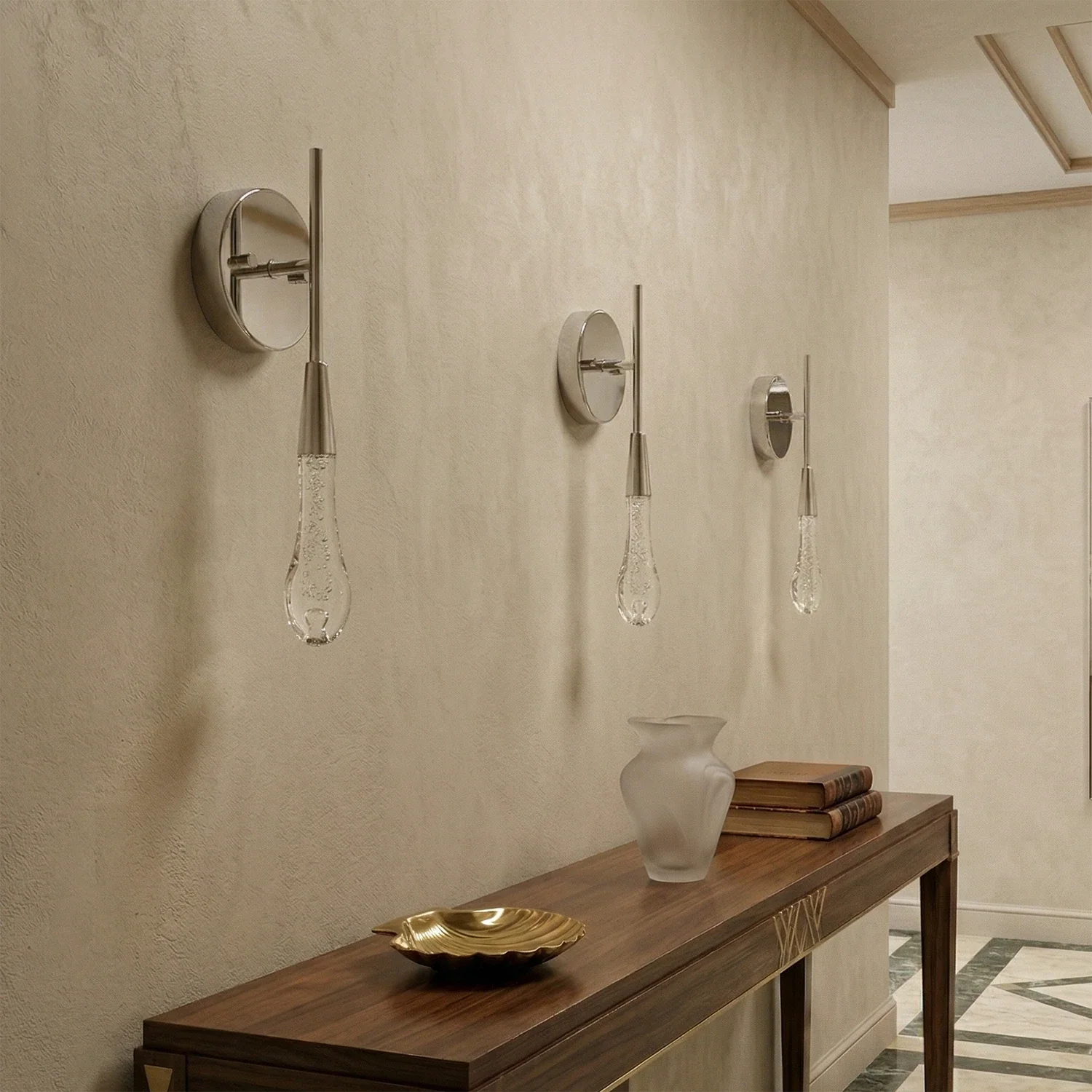Raindrop Glass Solitaire Wall Lamp by Bling Lighting Studio