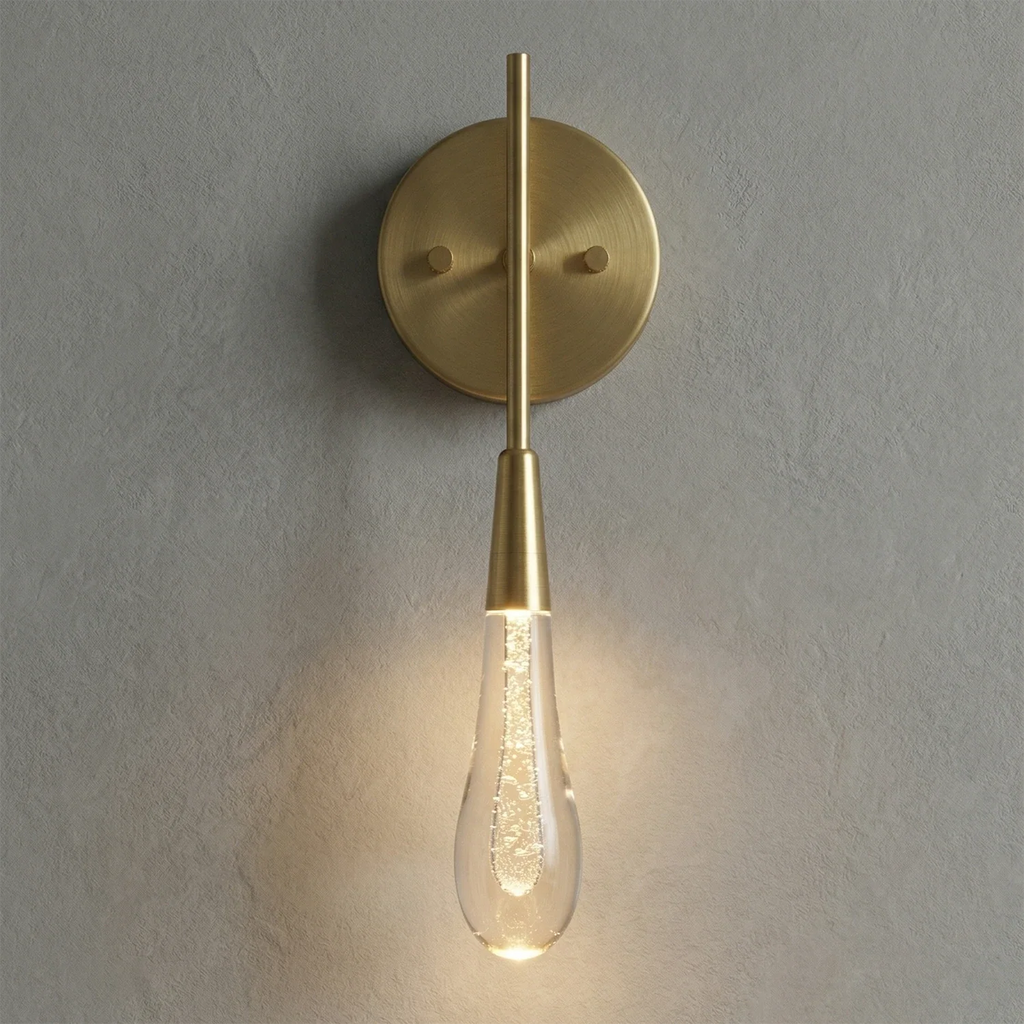Raindrop Glass Solitaire Wall Lamp by Bling Lighting Studio