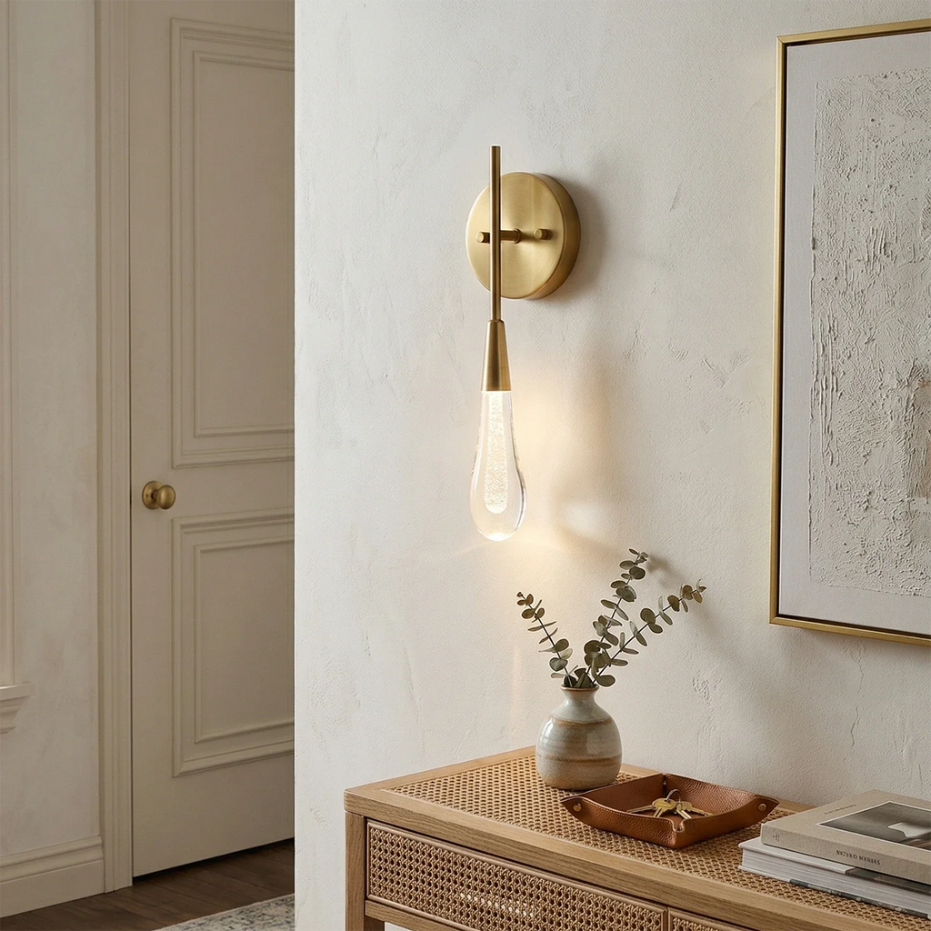 Raindrop Glass Solitaire Wall Lamp by Bling Lighting Studio