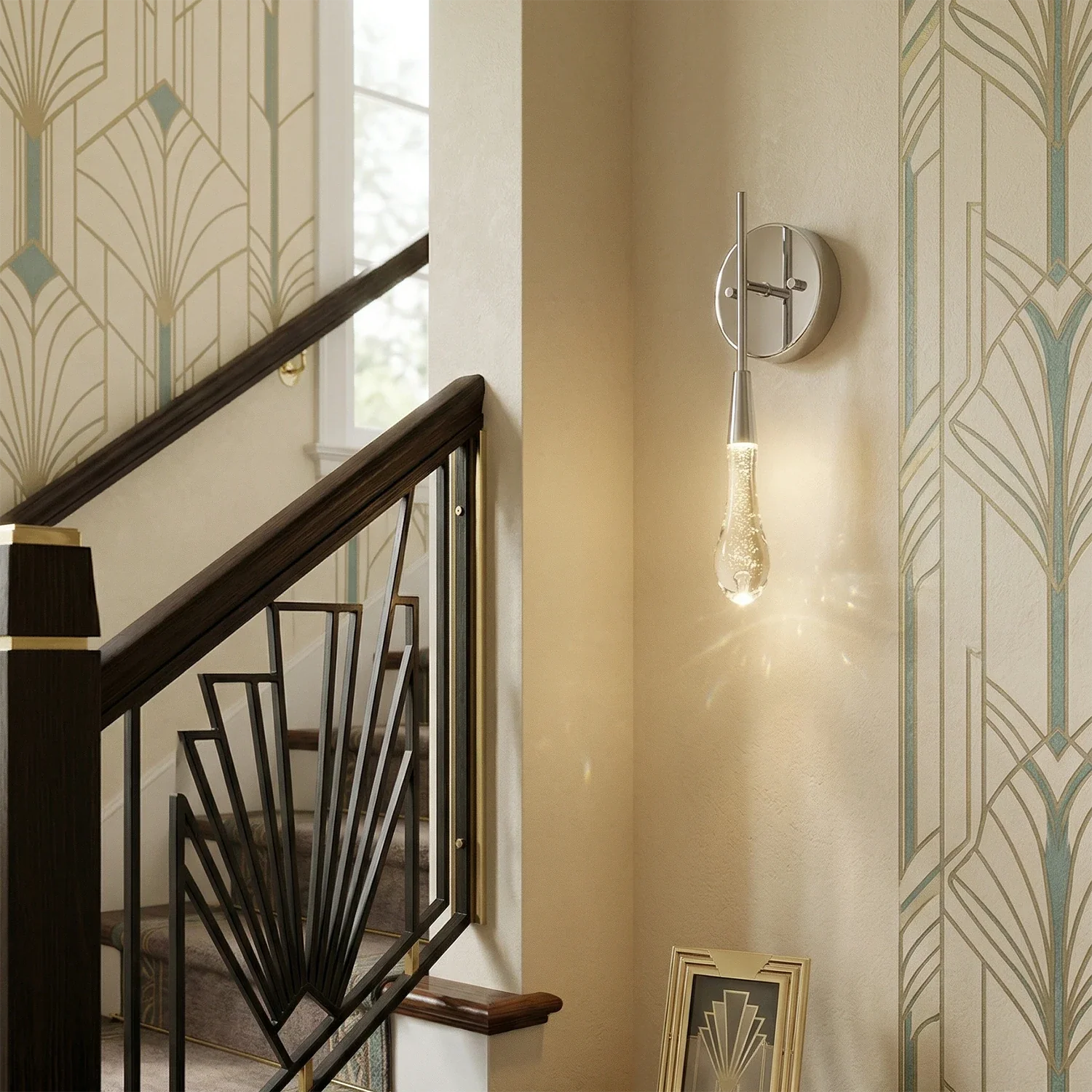 Raindrop Glass Solitaire Wall Lamp by Bling Lighting Studio