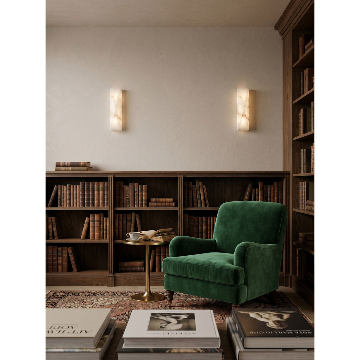 Rectangular Alabaster Flush Wall Sconce, product view 9