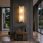 Rectangular Alabaster Wall Sconce, contemporary living room feature | Bling Lighting Studio