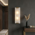 Rectangular Alabaster Wall Sconce, industrial chic entryway fixture | Bling Lighting Studio