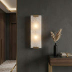Rectangular Alabaster Wall Sconce, industrial chic entryway fixture | Bling Lighting Studio