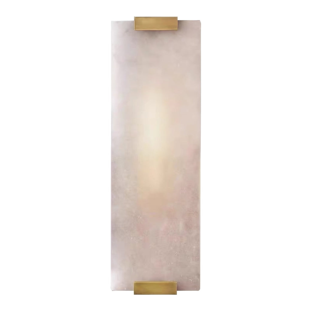 Rectangular Alabaster Wall Sconce, studio white background profile | Bling Lighting Studio