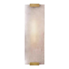 Rectangular Alabaster Wall Sconce, studio white background profile | Bling Lighting Studio