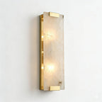 Rectangular Alabaster Wall Sconce, translucent stone texture view | Bling Lighting Studio