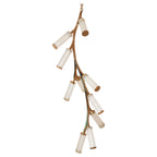 Rhea Modern Simple Staircase Chandelier product view on a white background with ribbed glass shades