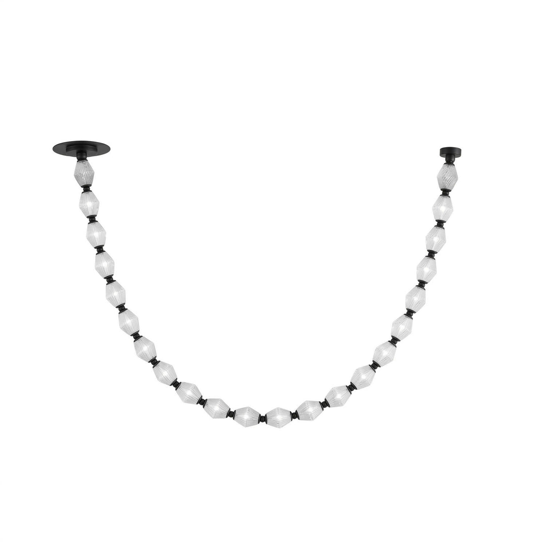 Riviere Chain Chandelier 22-light black and clear glass variant