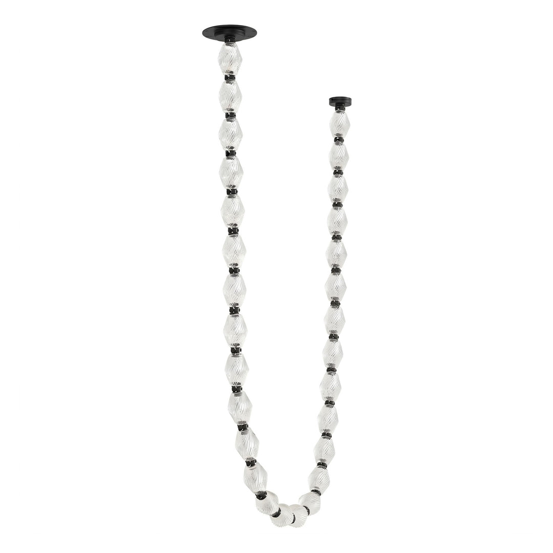 Riviere Chain Chandelier 28-light black and clear glass variant