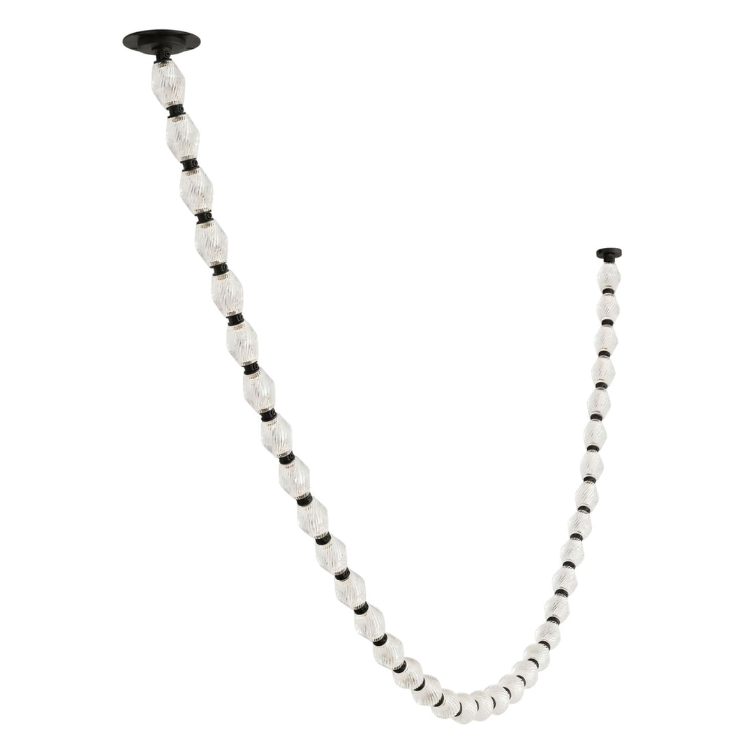 Riviere Chain Chandelier 36-light black and clear glass variant