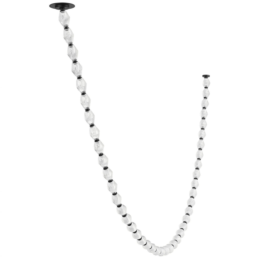 Riviere Chain Chandelier 43-light black and clear glass variant