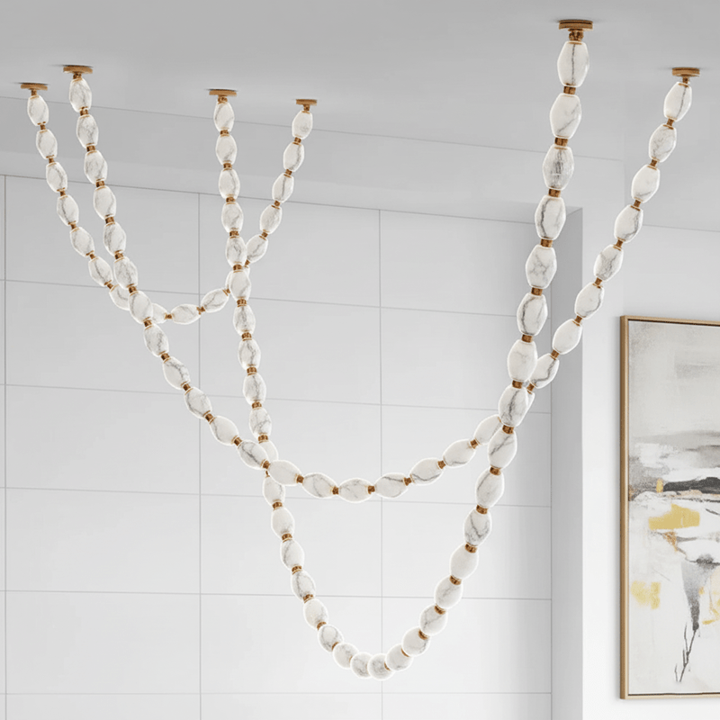 Riviere Glass Chain Chandelier 16, 30 and 36 light configuration diagram