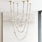Riviere Glass Chain Chandelier 22, 28 and 34 light configuration diagram
