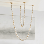 Riviere Glass Chain Chandelier 22 and 34 light configuration diagram