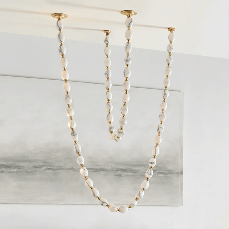 Riviere Glass Chain Chandelier 22 and 34 light configuration diagram