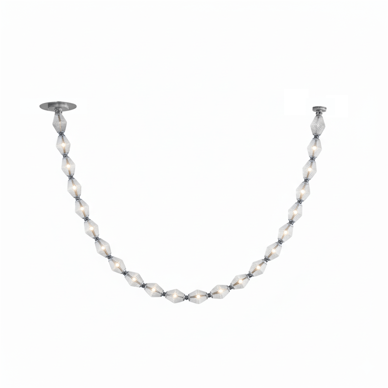 Riviere Glass Chain Chandelier 22-light configuration view 2