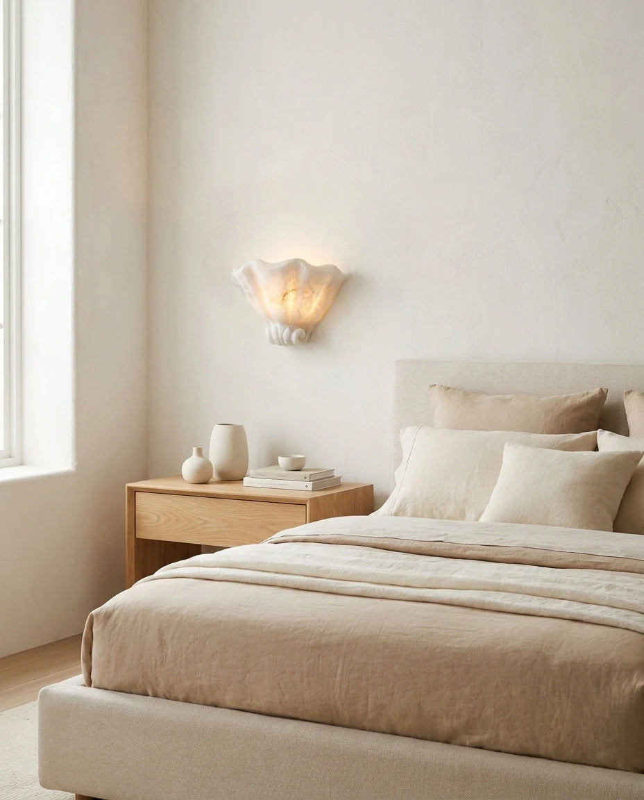 Roche Carved Alabaster Wall Sconce, product view 3