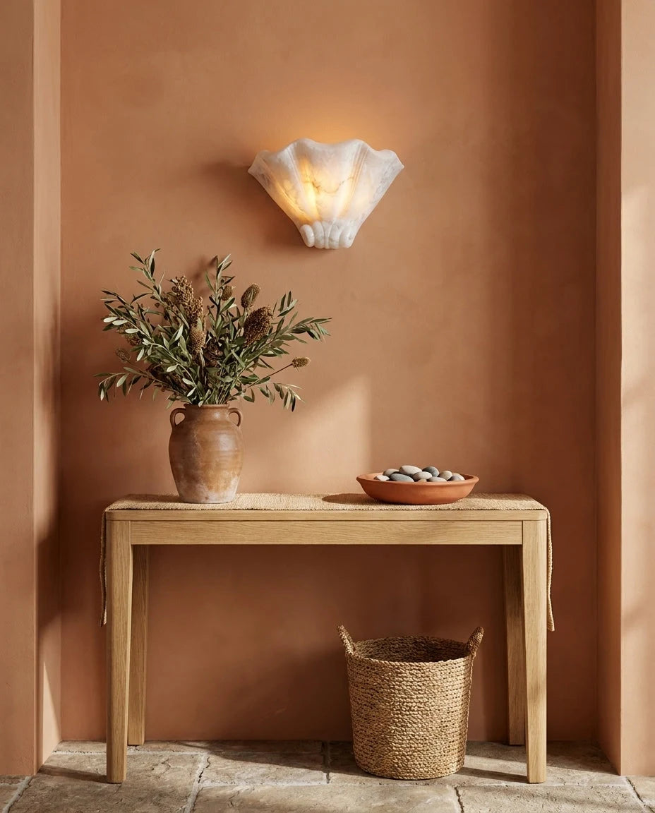 Roche Carved Alabaster Wall Sconce, product view 4