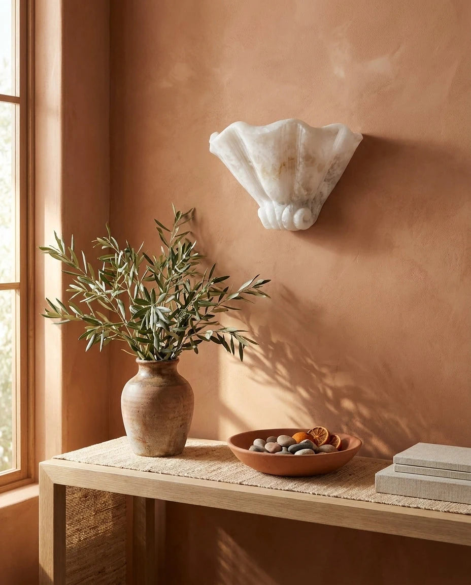 Roche Carved Alabaster Wall Sconce, product view 7