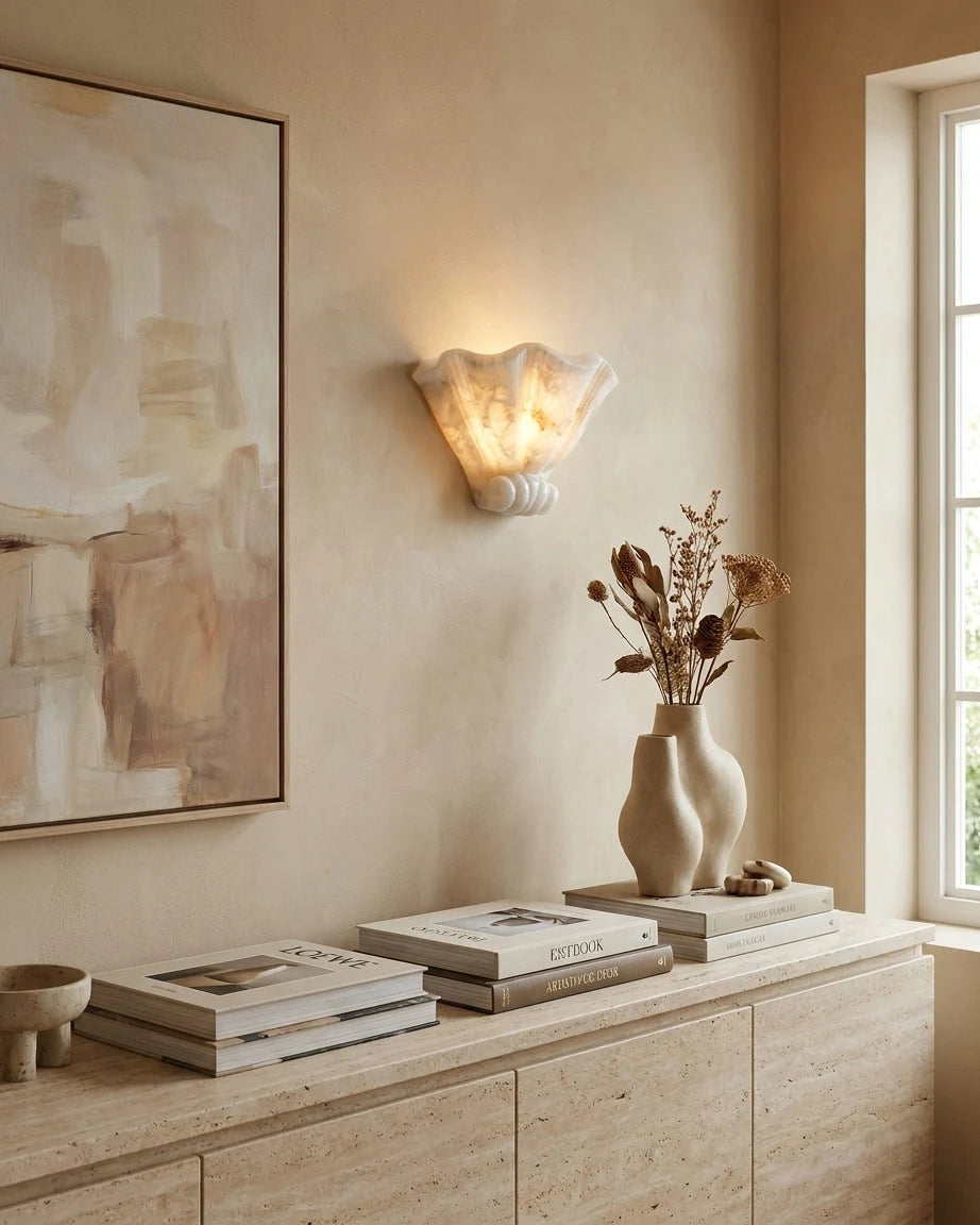 Roche Carved Alabaster Wall Sconce, product view 11