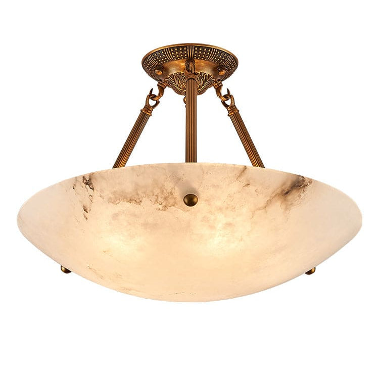 Vintage Round Alabaster Flush Mount Ceiling Light by Bling Lighting Studio